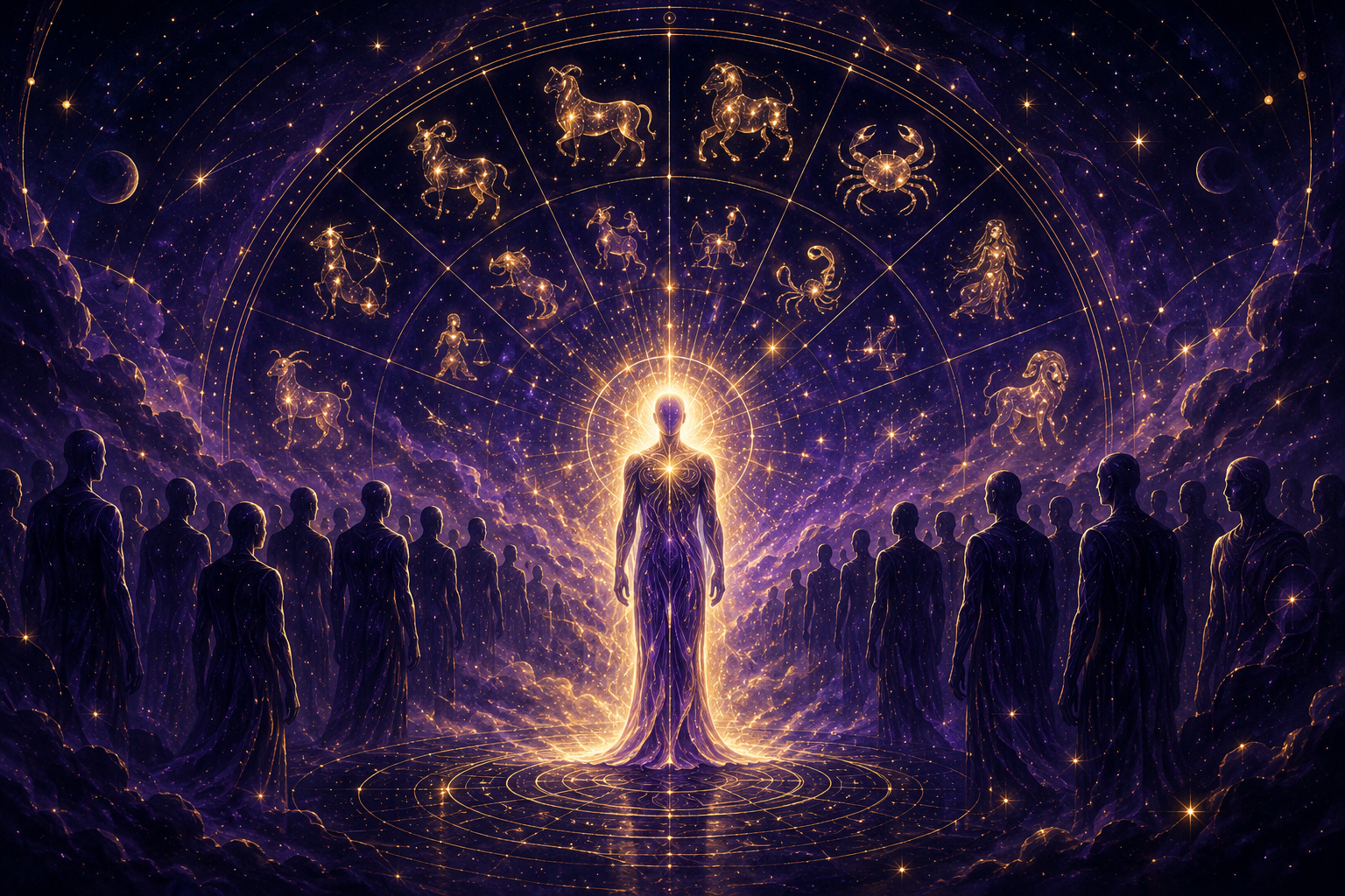 Symboliczna grafika nieszablonowości i indywidualizmu w astrologii