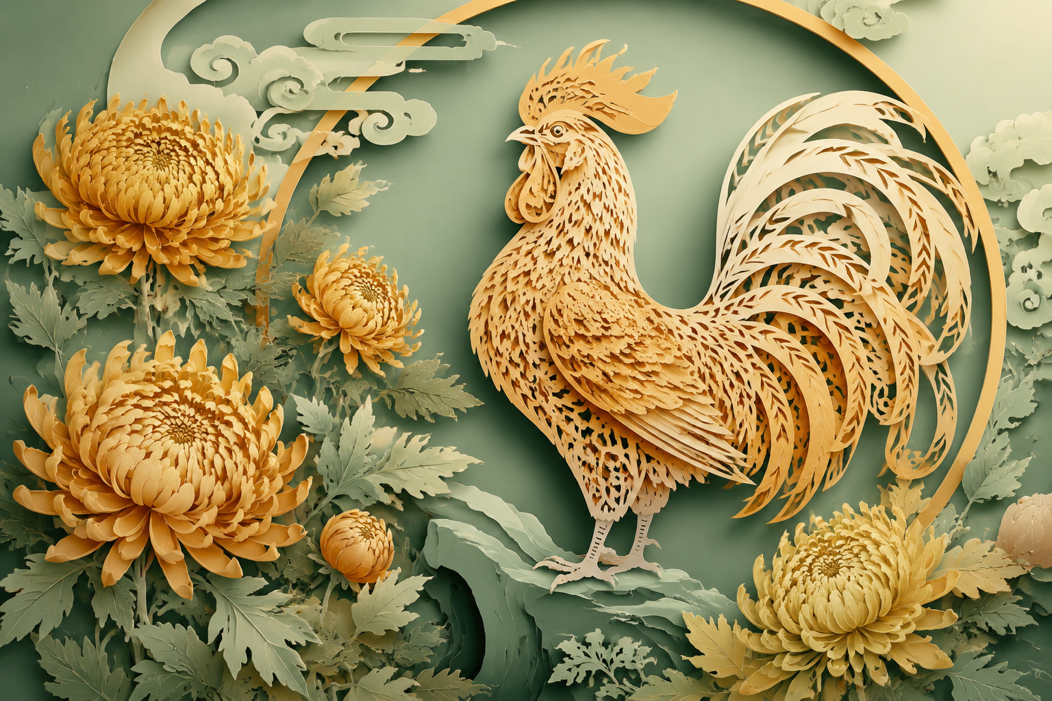 Kompatybilność miłosna Koguta Drewnianego — chińskie symbole